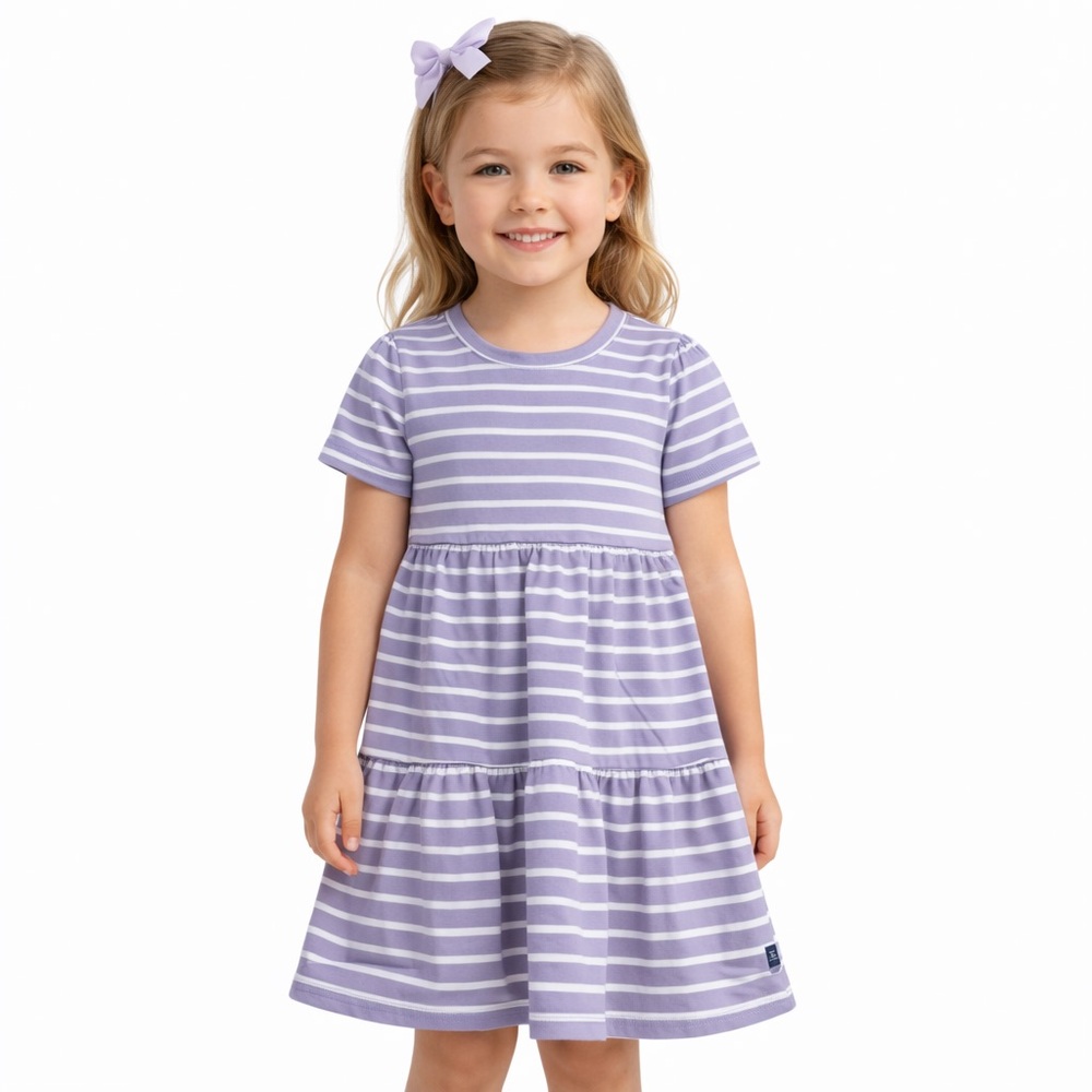 GAP Lavender and White Striped Kids Dress